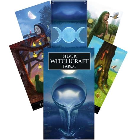 Tarot deck with silver witchcraft illustrations